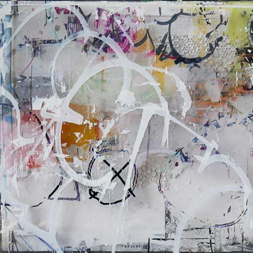 Gregory Watin Assemblage Art - white stamp